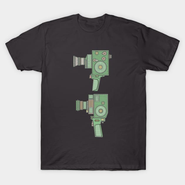 Green Vintage Video Camera T-Shirt by milhad